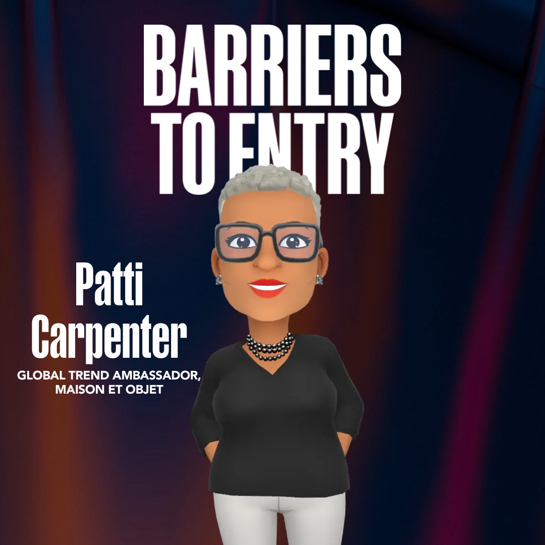 Patti Carpenter on the cover of the Barriers to Entry podcast episode artwork cover