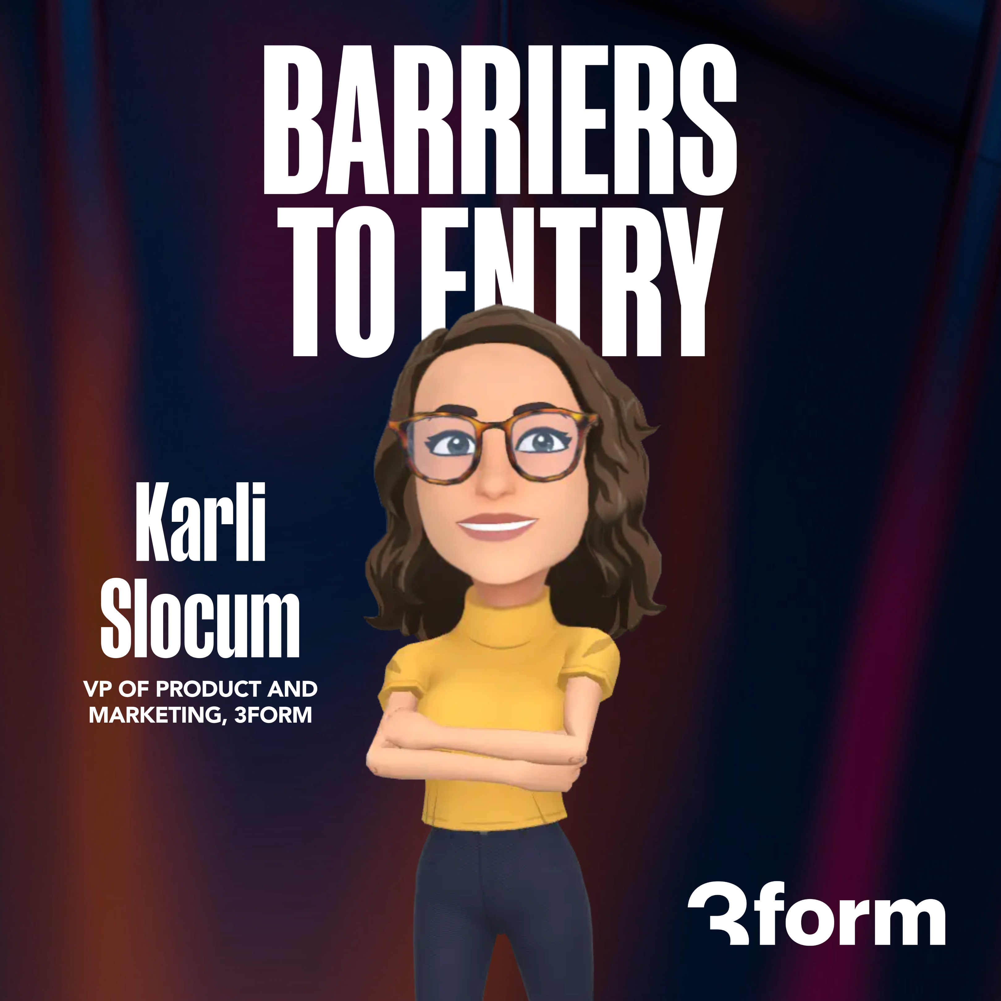 Karli Slocum on the cover of the Barriers to Entry podcast episode artwork cover